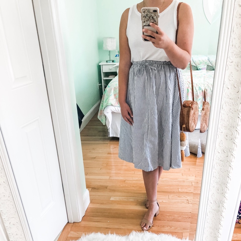 Retro Beachy Midi Skirt
